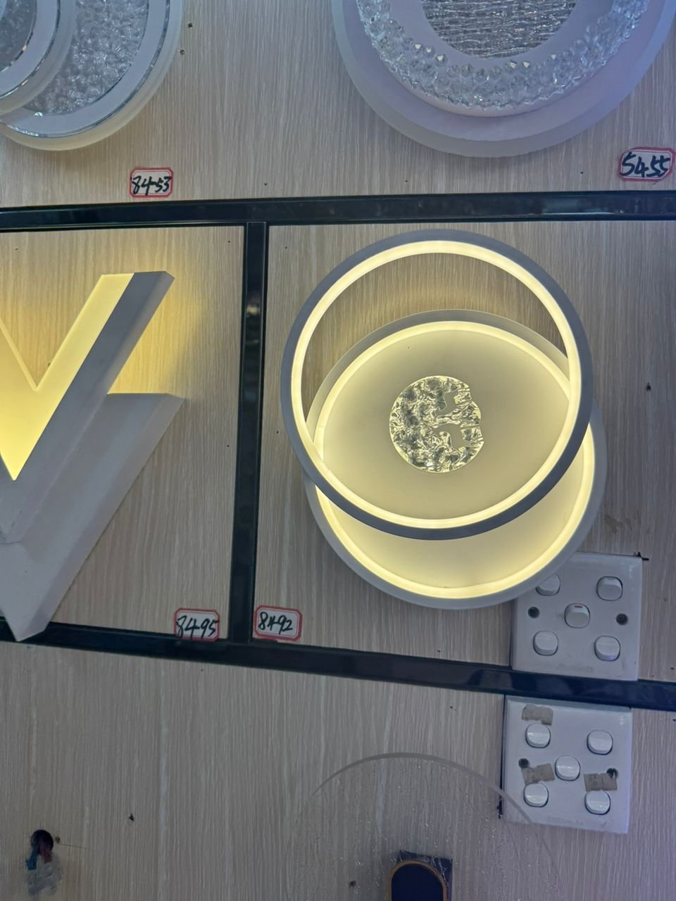 Plafonnier LED circulaire avec cristaux décoratifs